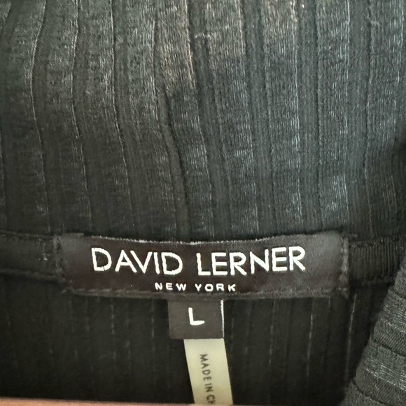 David Lerner Turtleneck Black Ribbed Sleeveless Dress Women's Large - Picture 8 of 11